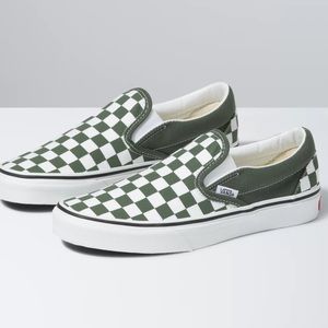 VANS Checkerboard Classic Slip-ons Green